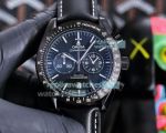 Replica Omega Speedmaster Men Leather Strap D-Blue Face Watch 45mm